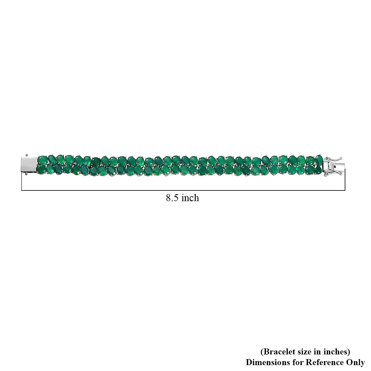 EverTrue Green Onyx 48.75 ctw Bracelet in Platinum Bond (8.00 In) image number 4