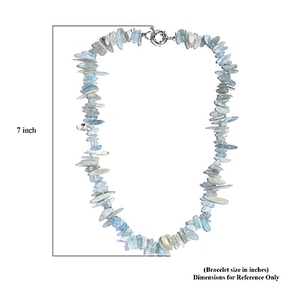 Mangoro Aquamarine 340.00 ctw Chips Necklace in Platinum Bond 20 Inches