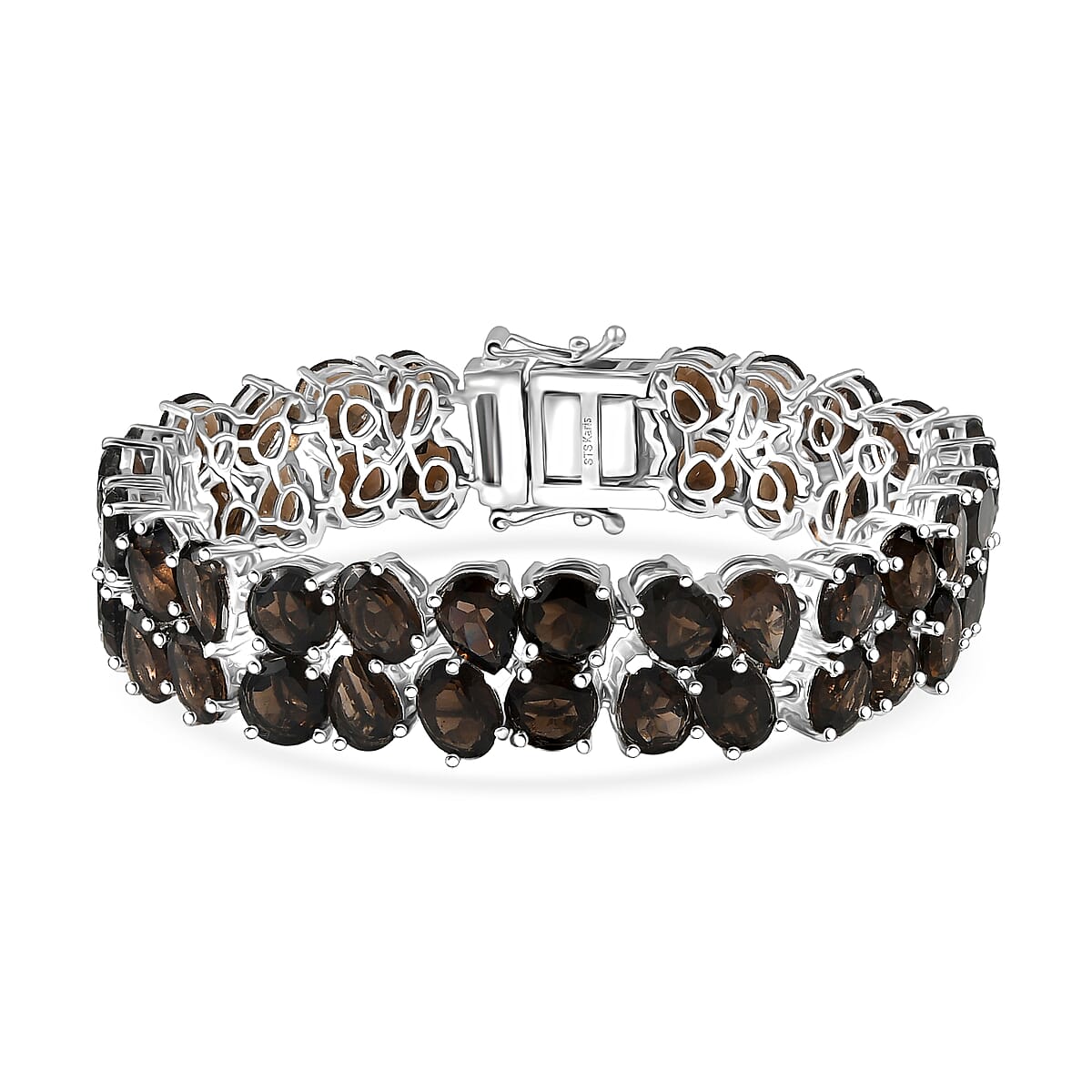 EverTrue Brazilian Smoky Quartz 38.60 ctw Bracelet Platinum Bond (6.50 In) image number 0