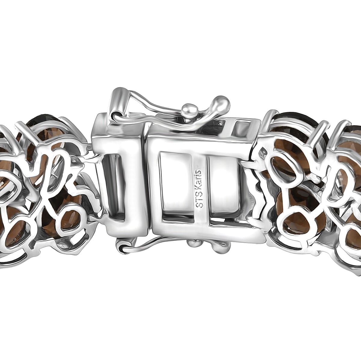 EverTrue Brazilian Smoky Quartz 38.60 ctw Bracelet Platinum Bond (6.50 In) image number 3