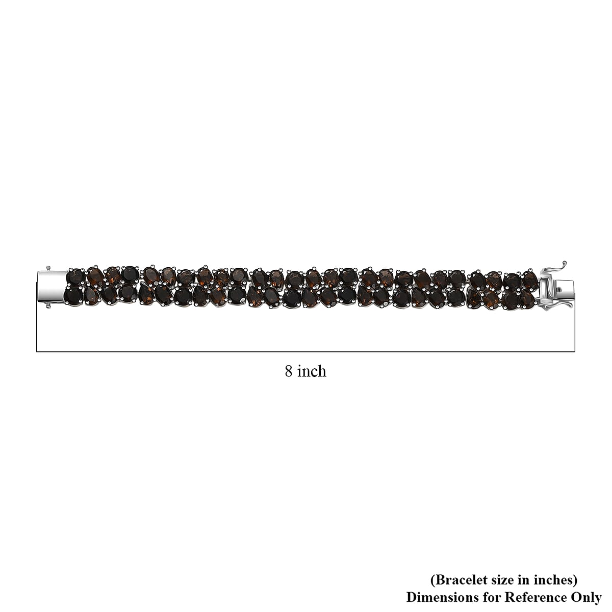 EverTrue Brazilian Smoky Quartz 38.60 ctw Bracelet Platinum Bond (6.50 In) image number 4