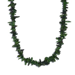 Chrome Diopside 330.00 ctw Beaded Necklace in Rhodium Over Sterling Silver 18 Inches