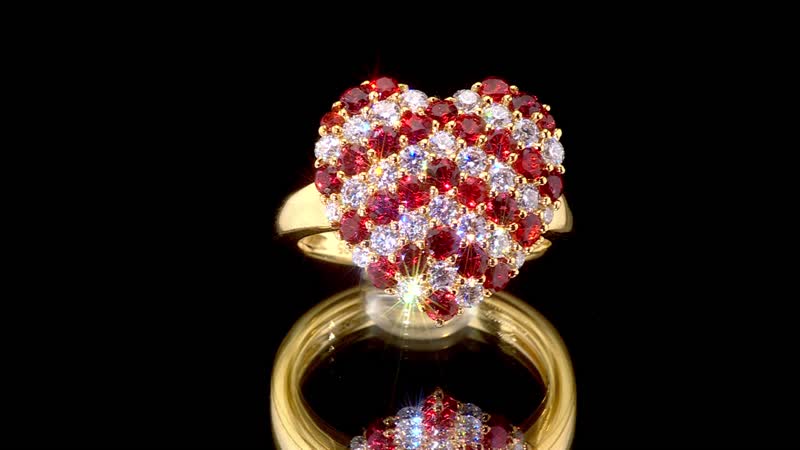 Premium Red Sapphire, Moissanite Ring in 18K Vermeil YG Over Sterling Silver (Size 7.0) 1.75 ctw