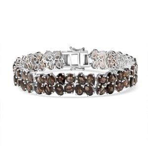 Ever True Brazilian Smoky Quartz 47.50 ctw Bracelet Platinum Bond (8.00 In)