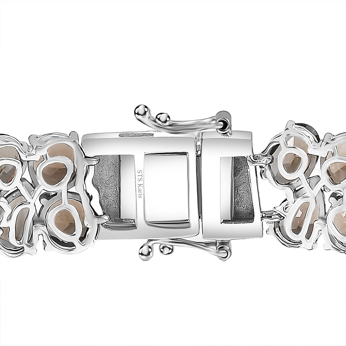 EverTrue Brazilian Smoky Quartz 47.50 ctw Bracelet Platinum Bond (8.00 In) image number 3