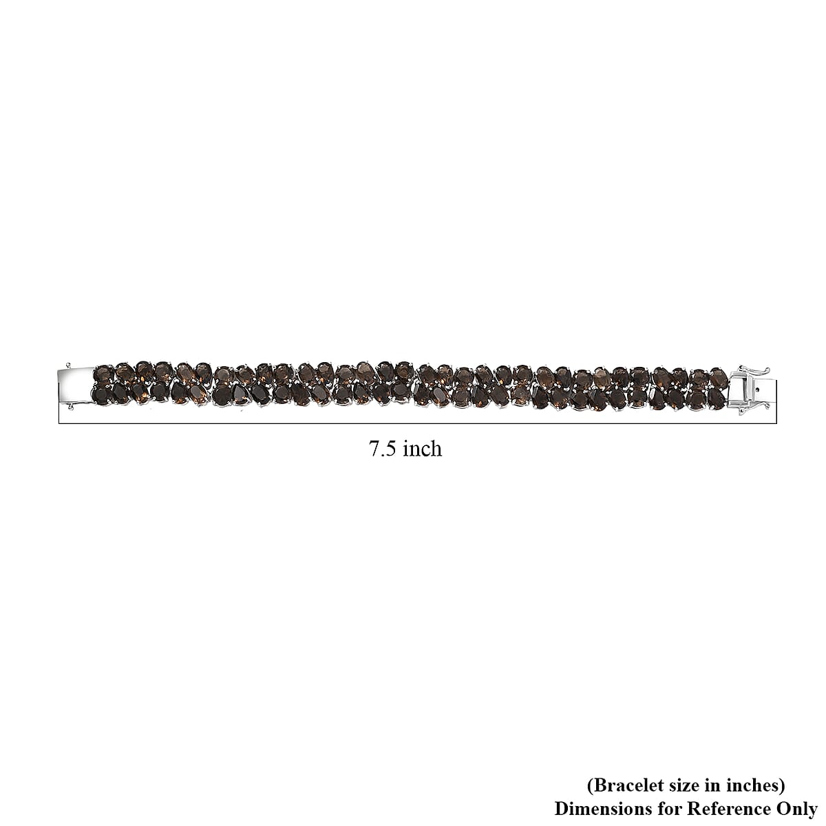 EverTrue Brazilian Smoky Quartz 47.50 ctw Bracelet Platinum Bond (8.00 In) image number 4