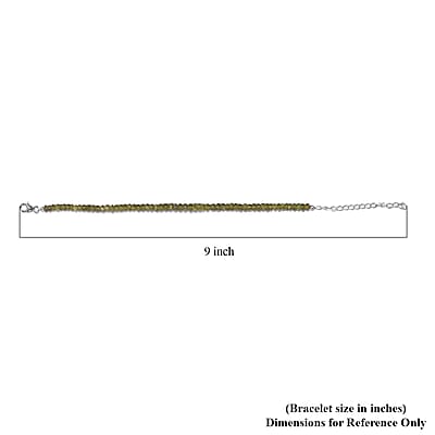Vesuvianite 33.00 ctw Beaded Bracelet in Rhodium Over Sterling Silver (7.25 In)