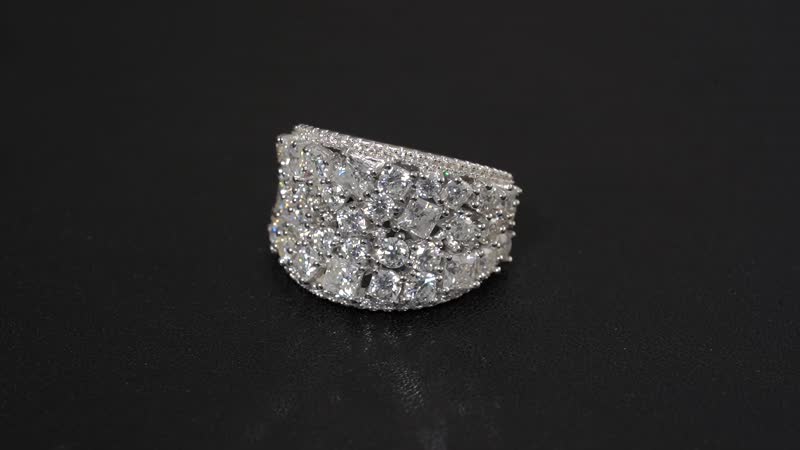 Doorbuster Moissanite Ring in Rhodium Over Sterling Silver (Size 10.0) 5.00 ctw