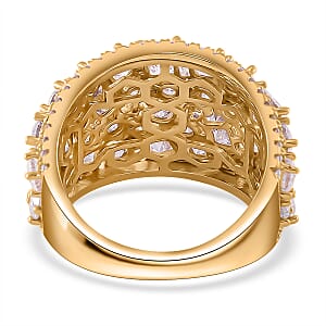 Moissanite 5.00 ctw Cocktail Ring in 18K Vermeil Yellow Gold Over Sterling Silver (Size 7.0)