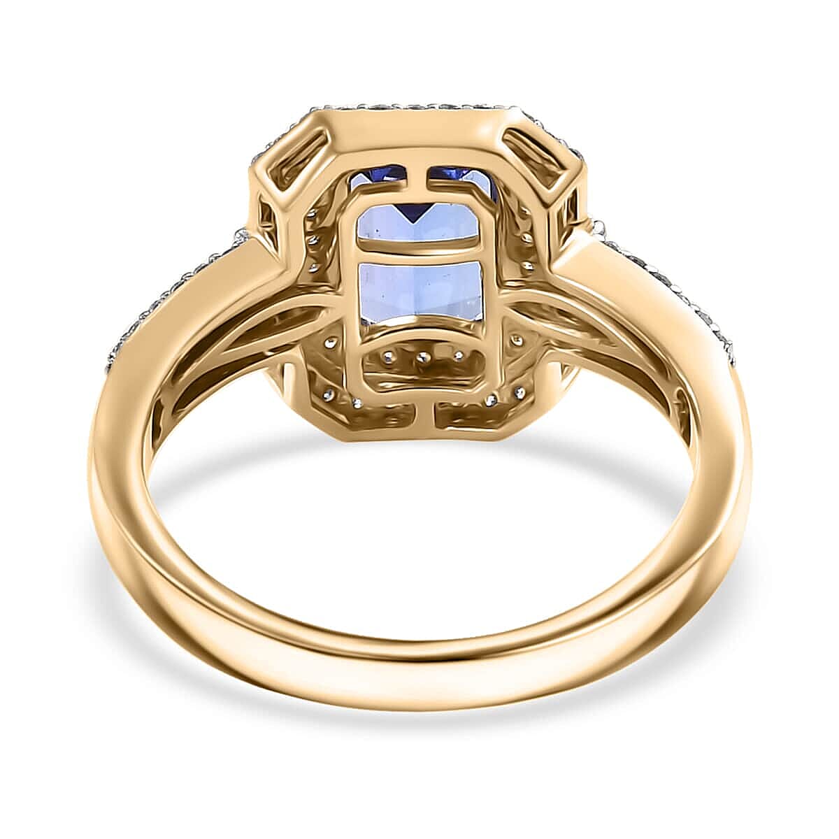 Luxoro 10K Yellow Gold Premium Tanzanite, Natural Yellow and White Diamond (I2) (0.55 cts) Ring (Size 10.5) 2.35 ctw image number 4
