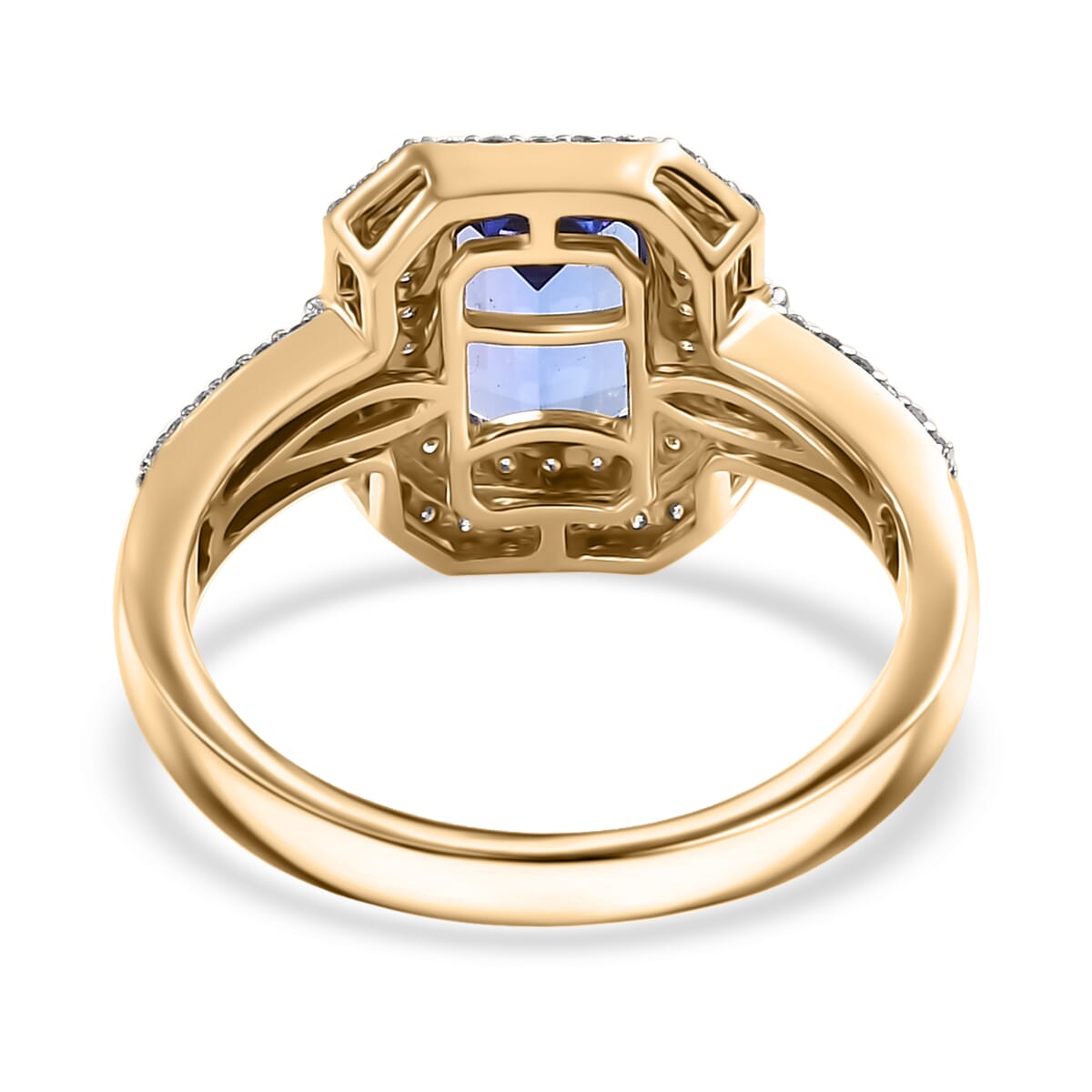 Luxoro Premium Tanzanite, I2 Natural Yellow and White Diamond 2.35 ctw Ring in 10K Yellow Gold (Size 9.0) image number 4