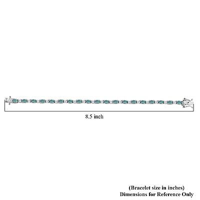 D'Joy Grandidierite and Moissanite 5.35 ctw Bracelet in Rhodium Over Sterling Silver (6.50 In)