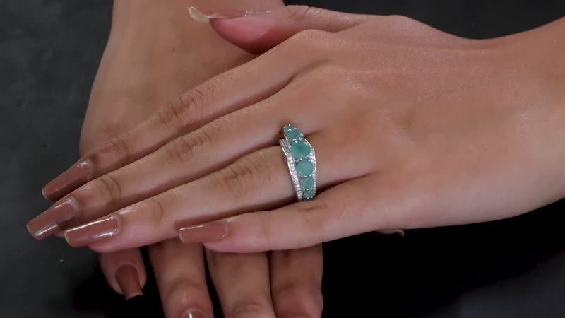Grandidierite, White Zircon Ring in Rhodium Over Sterling Silver (Size 10.0) 3.65 ctw