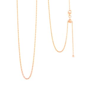 Delicate Harmony Necklace with Slider Ball in 18K Rose Gold Over Sterling Silver 2.75 Grams 18 Inches