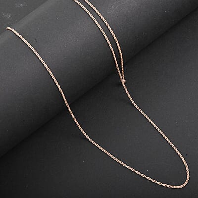 Delicate Harmony Necklace with Slider Ball in 18K Rose Gold Over Sterling Silver 2.75 Grams 18 Inches
