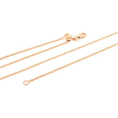 Delicate Harmony Necklace with Slider Ball in 18K Rose Gold Over Sterling Silver 2.75 Grams 18 Inches