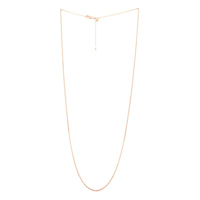 Delicate Harmony Necklace with Slider Ball in 18K Rose Gold Over Sterling Silver 2.75 Grams 18 Inches