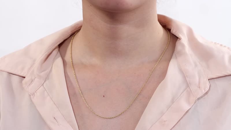 Delicate Harmony Necklace with Slider Ball in 18K Yellow Gold Over Sterling Silver 2.75 Grams 18 Inches