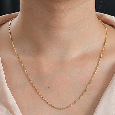Delicate Harmony Necklace with Slider Ball in 18K Yellow Gold Over Sterling Silver 2.75 Grams 18 Inches