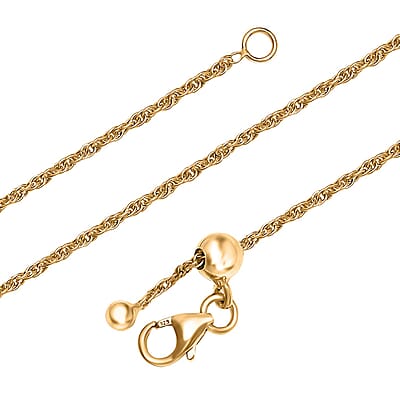 Delicate Harmony Necklace with Slider Ball in 18K Yellow Gold Over Sterling Silver 2.75 Grams 18 Inches