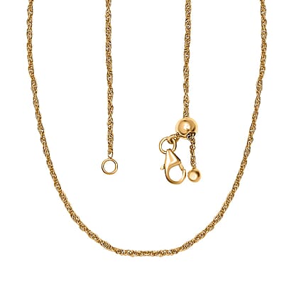 Delicate Harmony Necklace with Slider Ball in 18K Yellow Gold Over Sterling Silver 2.75 Grams 18 Inches