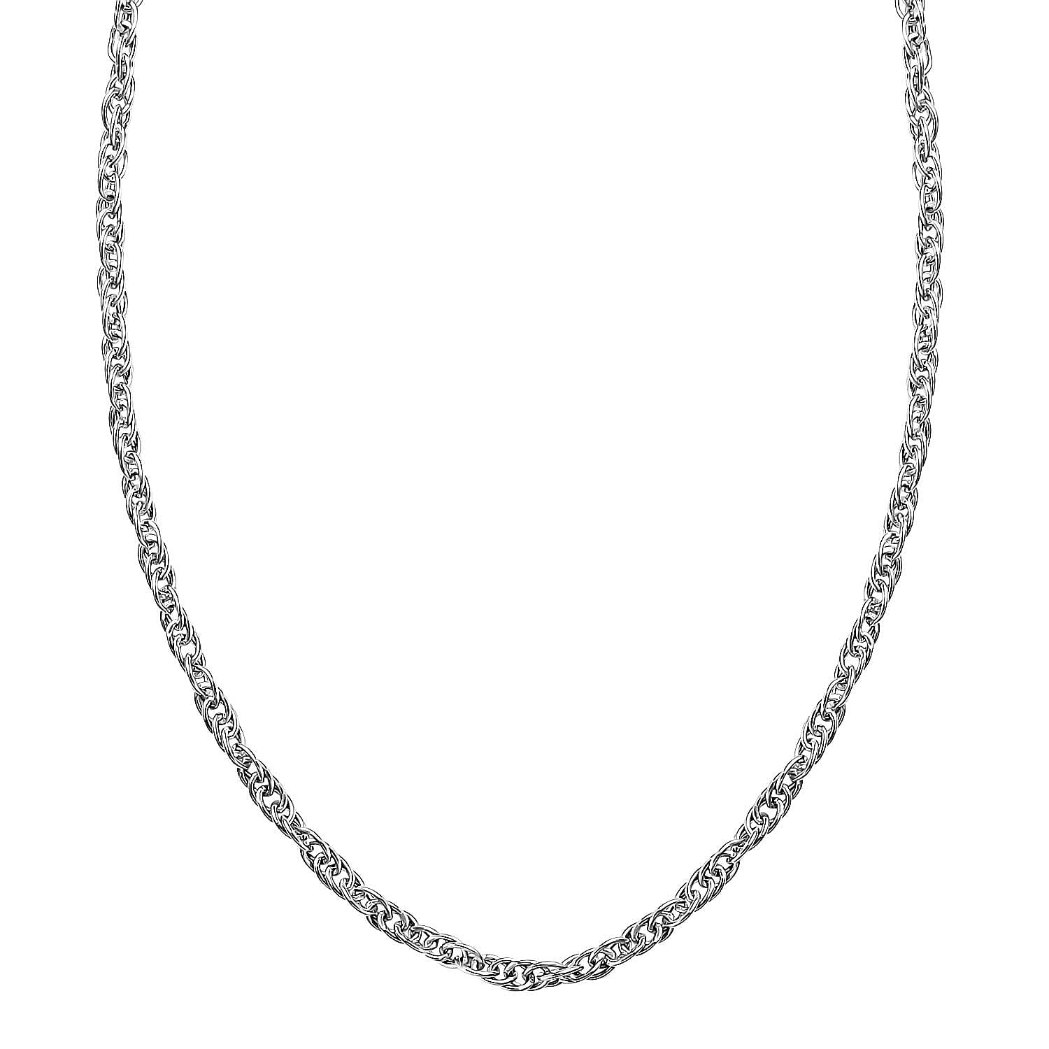 Platinum Over Sterling Silver Delicate Harmony Necklace with Slider Ball 18 Inches 2.75 Grams