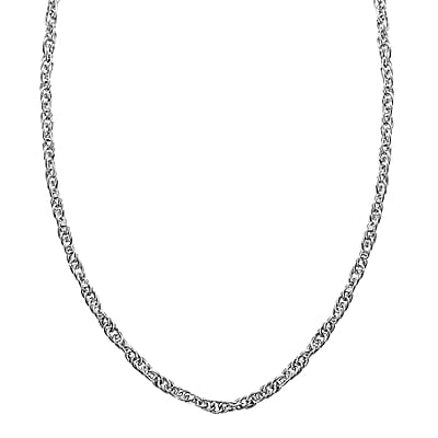 Platinum Over Sterling Silver Delicate Harmony Necklace with Slider Ball 18 Inches 2.75 Grams