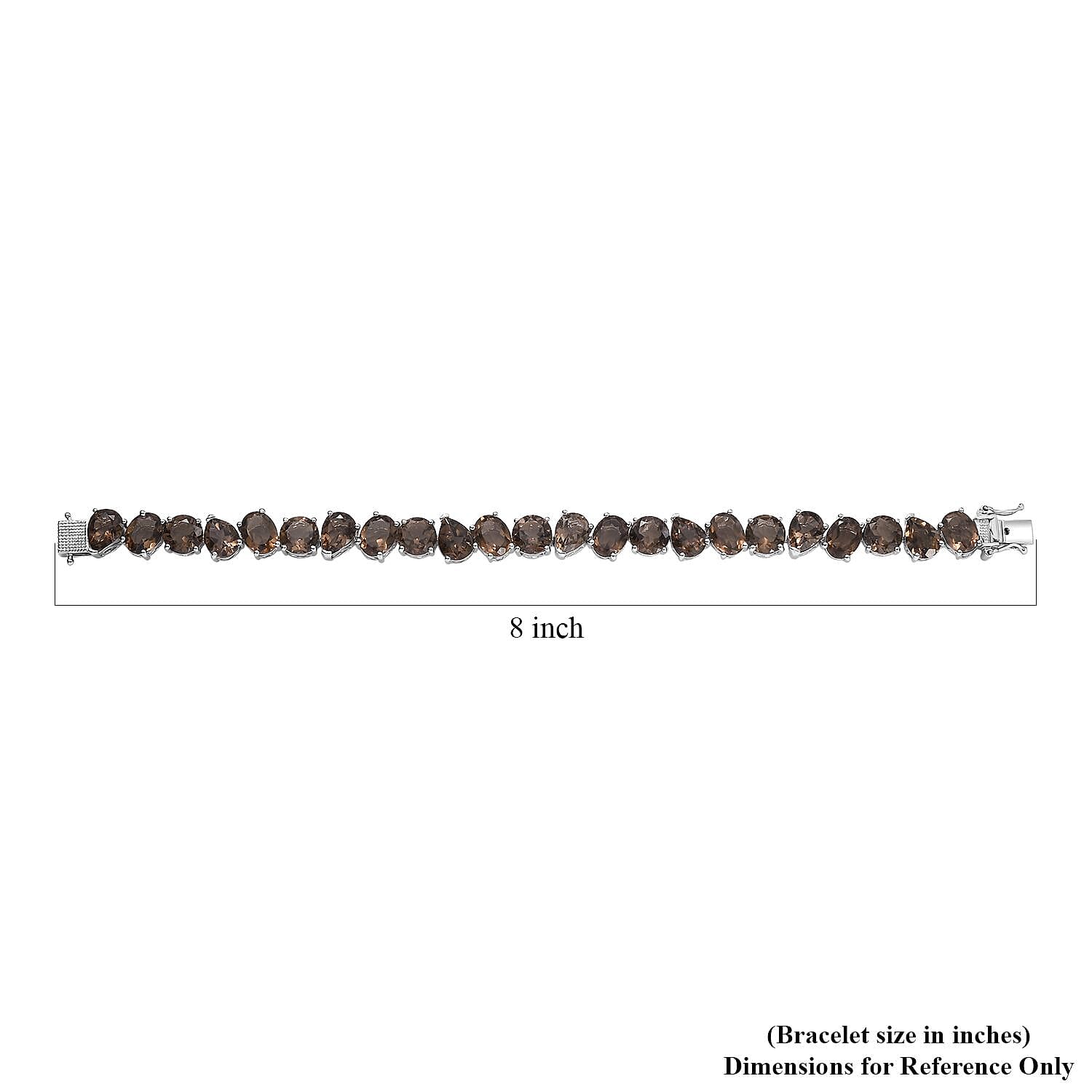 Karis Brazilian Smoky Quartz 40.70 ctw Art Deco Bracelet in Platinum Bond (7.25 In)