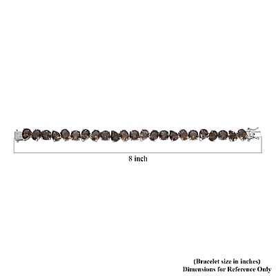 Karis Brazilian Smoky Quartz 40.70 ctw Art Deco Bracelet in Platinum Bond (7.25 In)