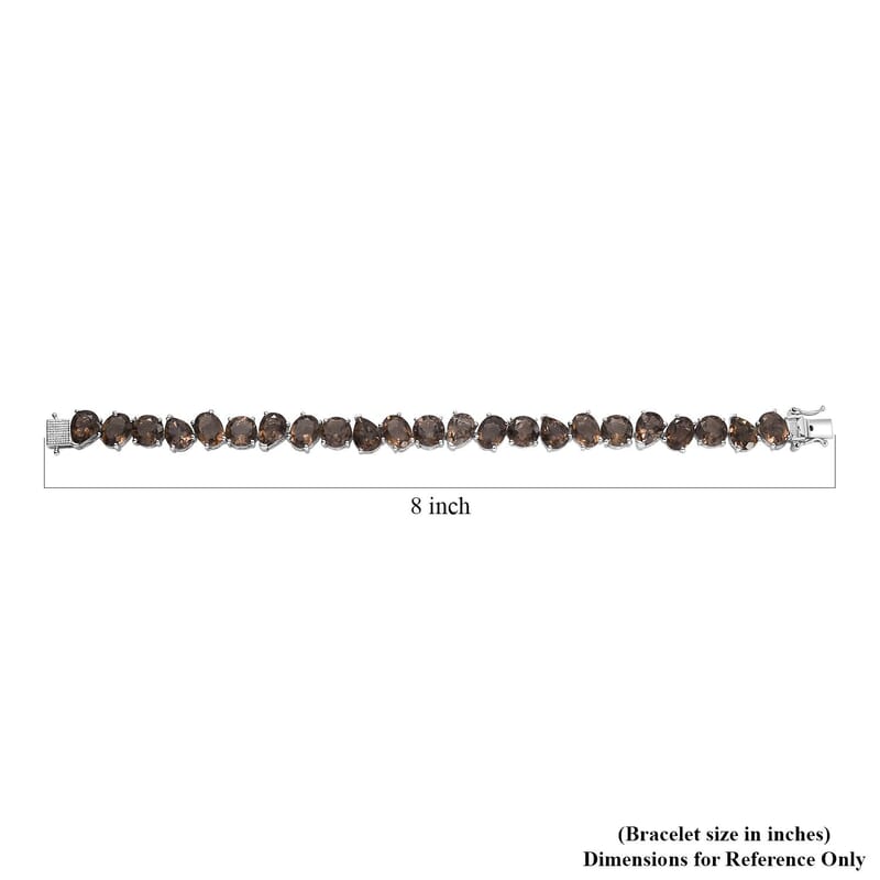 Karis Brazilian Smoky Quartz 40.70 ctw Art Deco Bracelet in Platinum Bond (7.25 In)