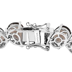 Karis Brazilian Smoky Quartz 35.30 ctw Art Deco Bracelet in Platinum Bond (6.50 In)