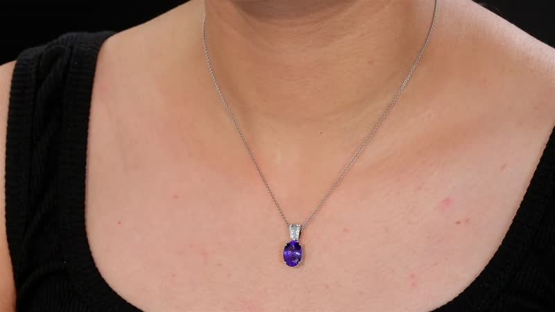 Certified & Appraised Rhapsody AAAA Tanzanite and E-F VS2 Diamond 4.05 ctw Statement Pendant without Chain in 950 Platinum