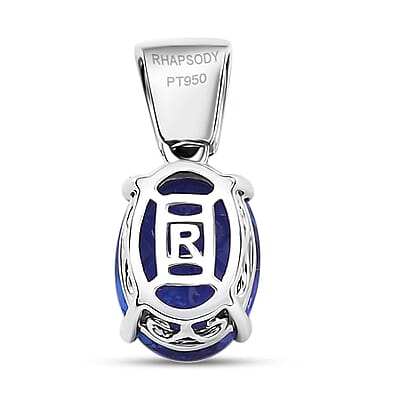 Certified & Appraised Rhapsody AAAA Tanzanite and E-F VS2 Diamond 4.05 ctw Statement Pendant without Chain in 950 Platinum