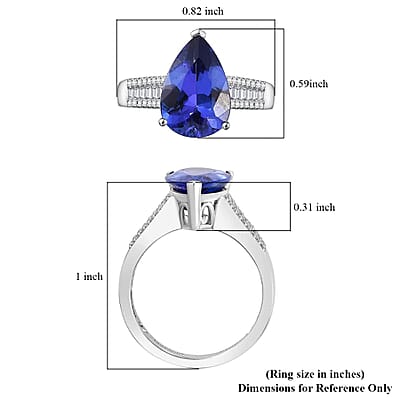 Certified & Appraised Rhapsody AAAA Tanzanite and E-F VS2 Diamond 4.30 ctw Statement Ring in 950 Platinum (Size 12.0) 6.15 Grams