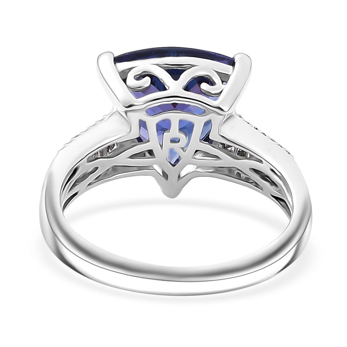 Certified & Appraised Rhapsody AAAA Tanzanite and E-F, VS2 Diamond 4.30 ctw Statement Ring in 950 Platinum (Size 9.0) 5.60 Grams image number 4