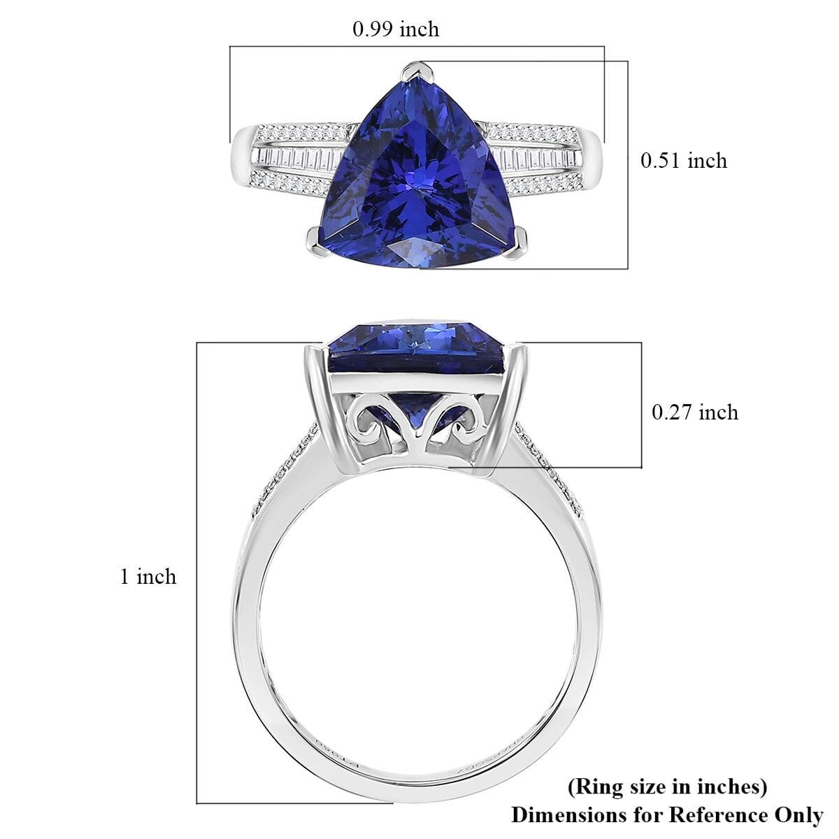 Certified & Appraised Rhapsody AAAA Tanzanite and E-F, VS2 Diamond 4.30 ctw Statement Ring in 950 Platinum (Size 9.0) 5.60 Grams image number 5