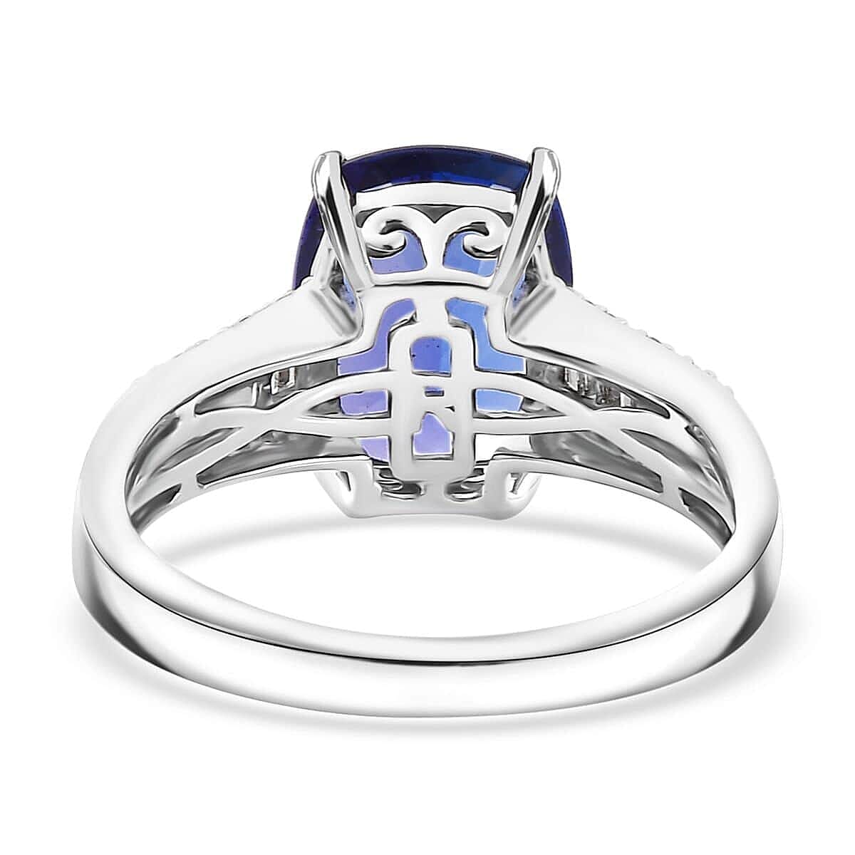 Certified & Appraised Rhapsody AAAA Tanzanite and E-F VS2 Diamond 4.15 ctw Statement Ring in 950 Platinum (Size 6.0) 7 Grams image number 4
