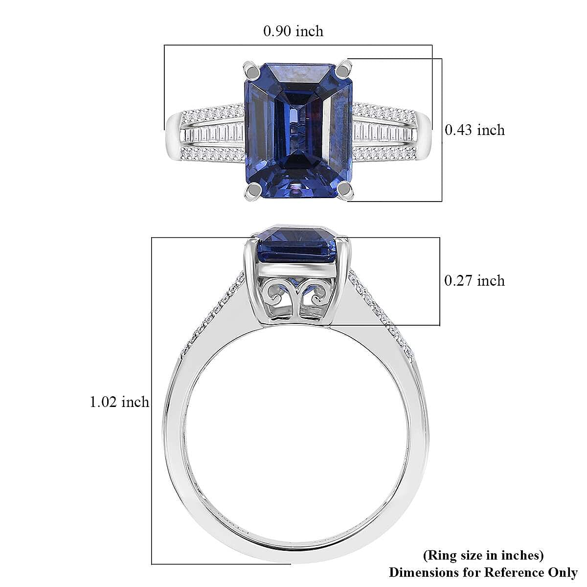The Jennilee Certified & Appraised Rhapsody AAAA Tanzanite and E-F VS2 Diamond 4.30 ctw Statement Ring in 950 Platinum (Size 7.0) 6 Grams image number 5