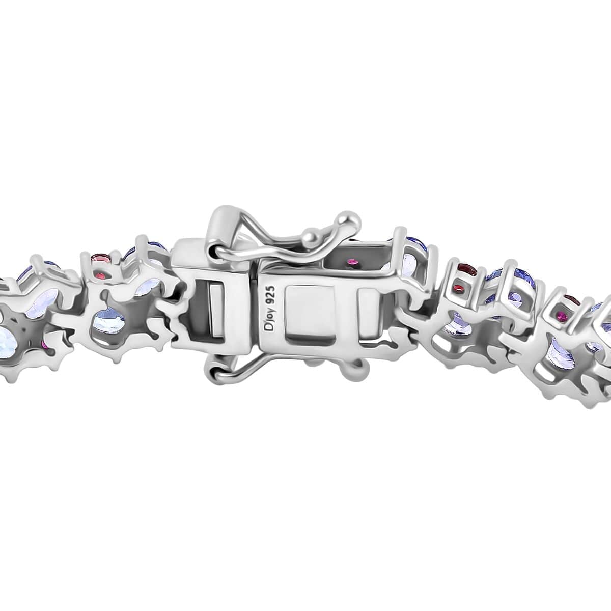 Doorbuster Tanzanite and Anthill Garnet 10.15 ctw Natural Blooming Bracelet in Rhodium Over Sterling Silver (6.50 In) image number 3