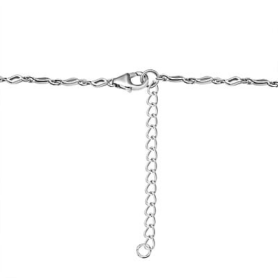 D'Joy Grandidierite Necklace in Rhodium Over Sterling Silver 18 Inches 