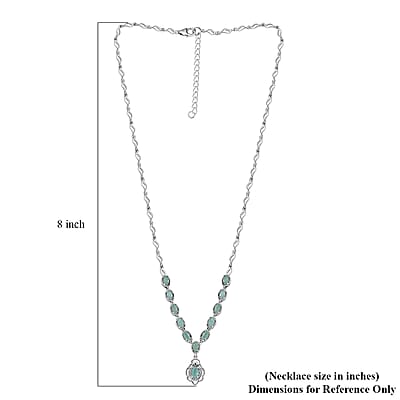D'Joy Grandidierite Necklace in Rhodium Over Sterling Silver 18 Inches 