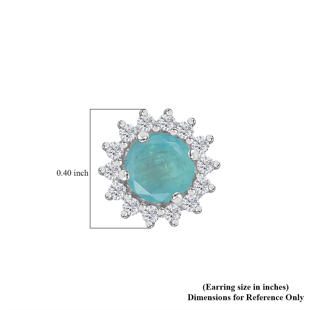 D'Joy Grandidierite and White Zircon 1.50 ctw Sunburst Earrings in Rhodium Over Sterling Silver