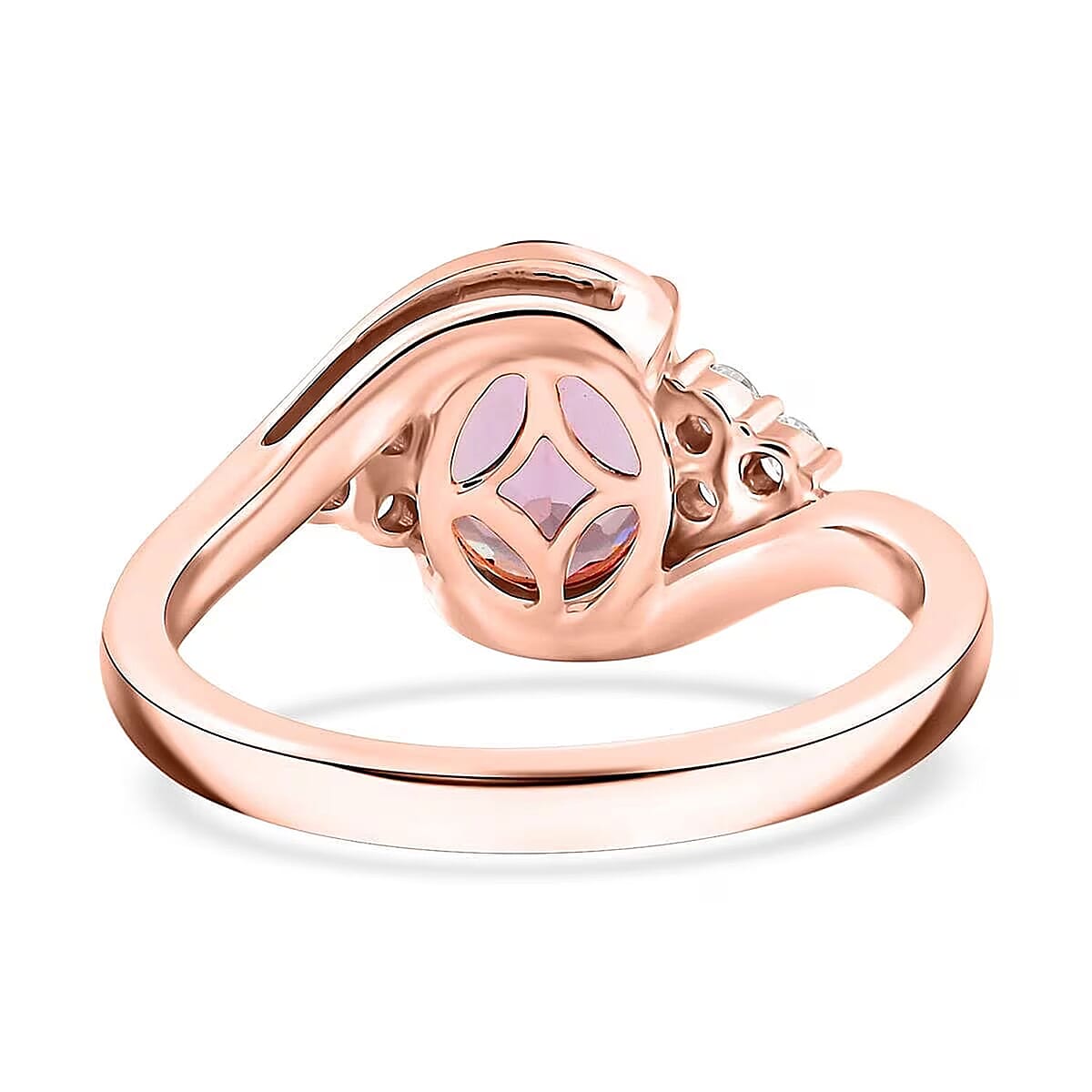 Certified & Appraised Luxoro AAA Morganite and G-H I2 Diamond 2.25 ctw Ring in 10K Rose Gold (Size 10.0) image number 6