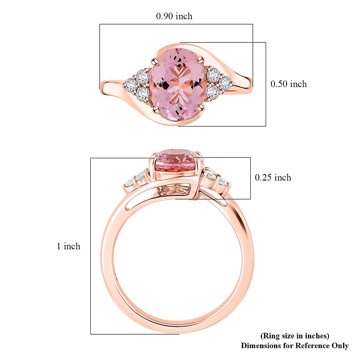 Certified & Appraised Luxoro AAA Pink Morganite and G-H I2 Diamond 2.25 ctw Ring in 10K Rose Gold (Size 6.0) image number 5