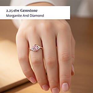 Doorbuster Certified & Appraised Luxoro AAA Madagascar Pink Morganite and G-H I2 Diamond 2.25 ctw Ring in 10K Rose Gold (Size 8.5)