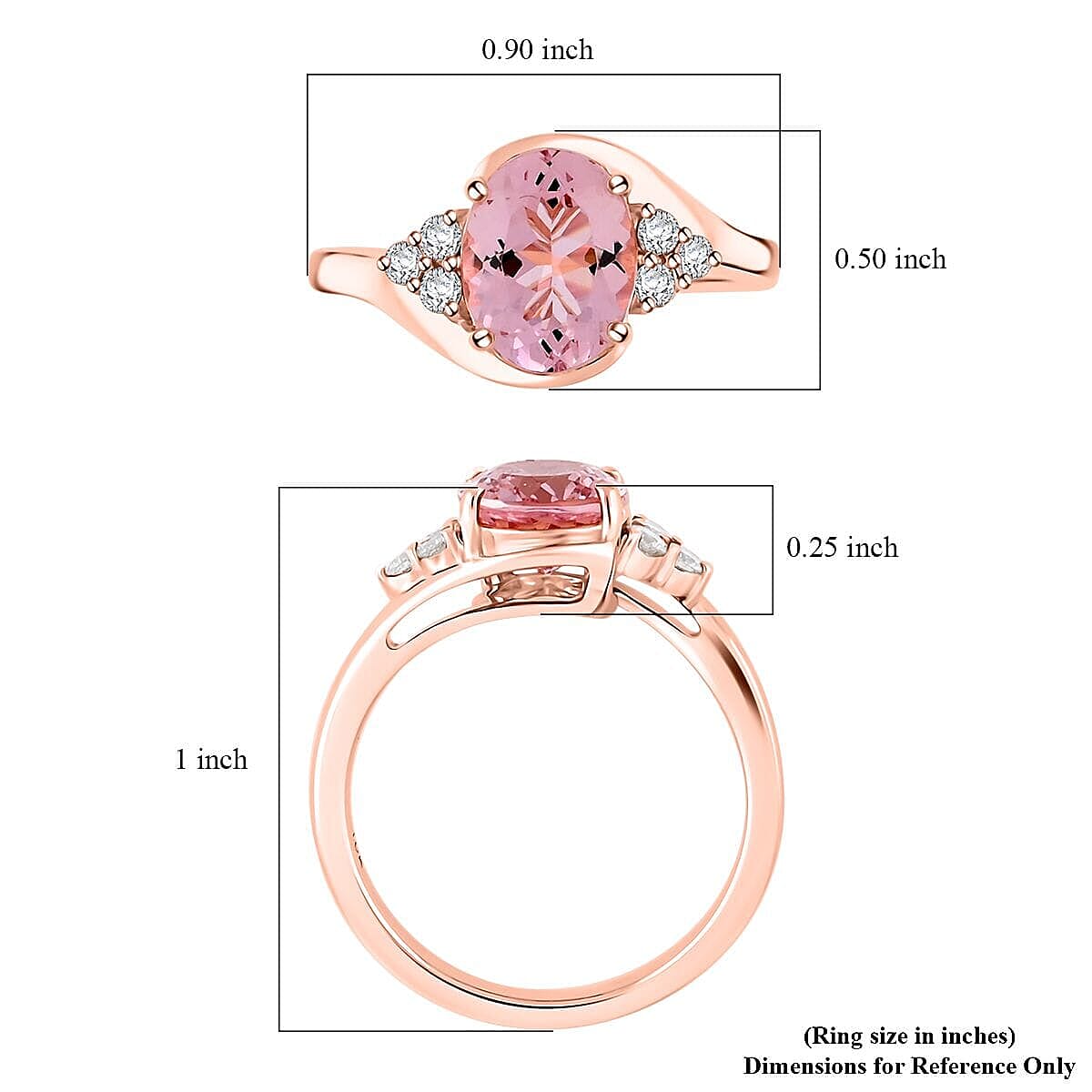 Doorbuster Certified & Appraised Luxoro AAA Madagascar Pink Morganite and G-H I2 Diamond 2.25 ctw Ring in 10K Rose Gold (Size 8.5) image number 5