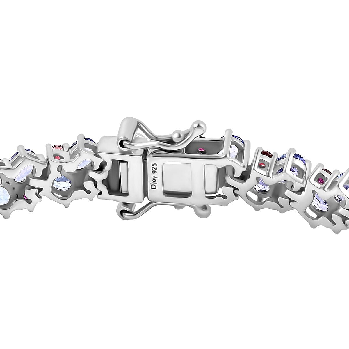 Tanzanite and Anthill Garnet 12.00 ctw Natural Blooming Bracelet in Rhodium Over Sterling Silver (8.00 In) image number 3