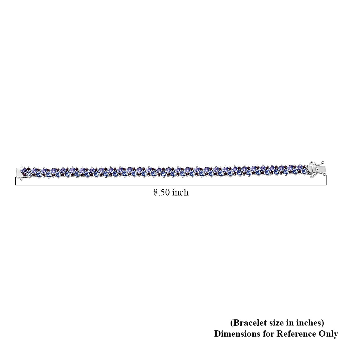Tanzanite and Anthill Garnet 12.00 ctw Natural Blooming Bracelet in Rhodium Over Sterling Silver (8.00 In) image number 4
