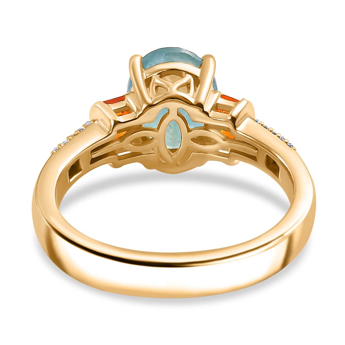 Grandidierite and Multi Gemstone 2.15 ctw Ring in 18K Vermeil Yellow Gold Over Sterling Silver (Size 7.0) image number 3