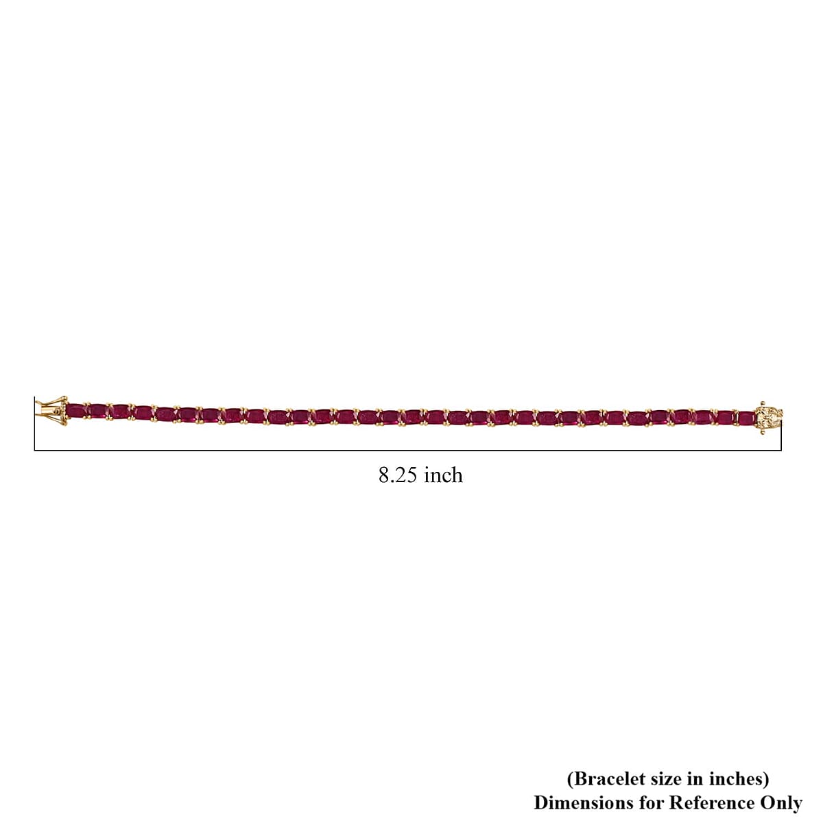 D'Joy Niassa Ruby (FF) 27.25 ctw Crown Tennis Bracelet in 18K Vermeil Yellow Gold Over Sterling Silver (8.00 In) image number 4